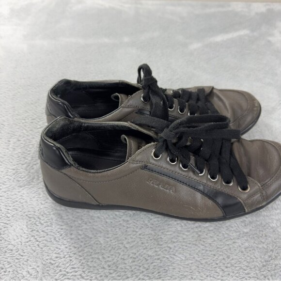 Prada Sport Two Tone Leather Low Top Sneakers Size 7.5 US/6 UK/40 EU 4E1835 - Picture 1 of 15